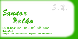 sandor melko business card